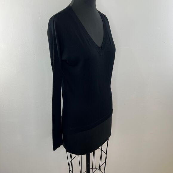 FEEL THE PIECE Black Long Sleeve V-Neckline Pullover Nylon Blend Sweater XS/S - Picture 3 of 8